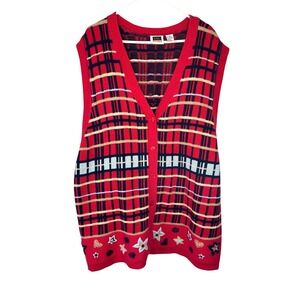 C.S.T. Sport Women's‎ Sweater Cardigan Vest Embroidered 4X